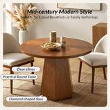 Mid-Century Modern Dining Table, Round Solid Wood Kitchen & Dining Room Tables, Acorn