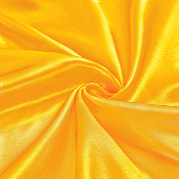 Gold Satin Fabric by The Yard, 60" Wide Shiny & Soft Charmeuse Silky Satin Fabric for DIY Craft, Wedding Decorations