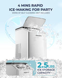 Nugget Ice Maker Countertop, Max 40lbs/Day, Auto-Cleaning, 2Qt Reservoir, Compact Sonic Ice Maker with 2.5lbs Basket