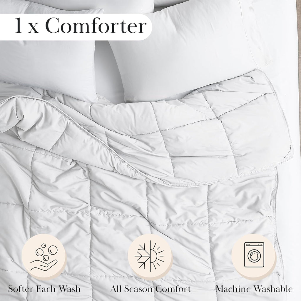 Southshore Fine Living, Inc. White Comforter, Queen/Full Down Alternative Comforter/Duvet Insert, Queen/Full