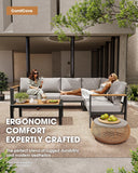Aluminum Outdoor Patio Furniture Set 8 Seats, Outdoor Sectional Corner Sofa