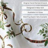 Heavyweight Engineered Printed Jacquard Fabric Christmas Table Cloth, Winter, and Christmas Tableclo