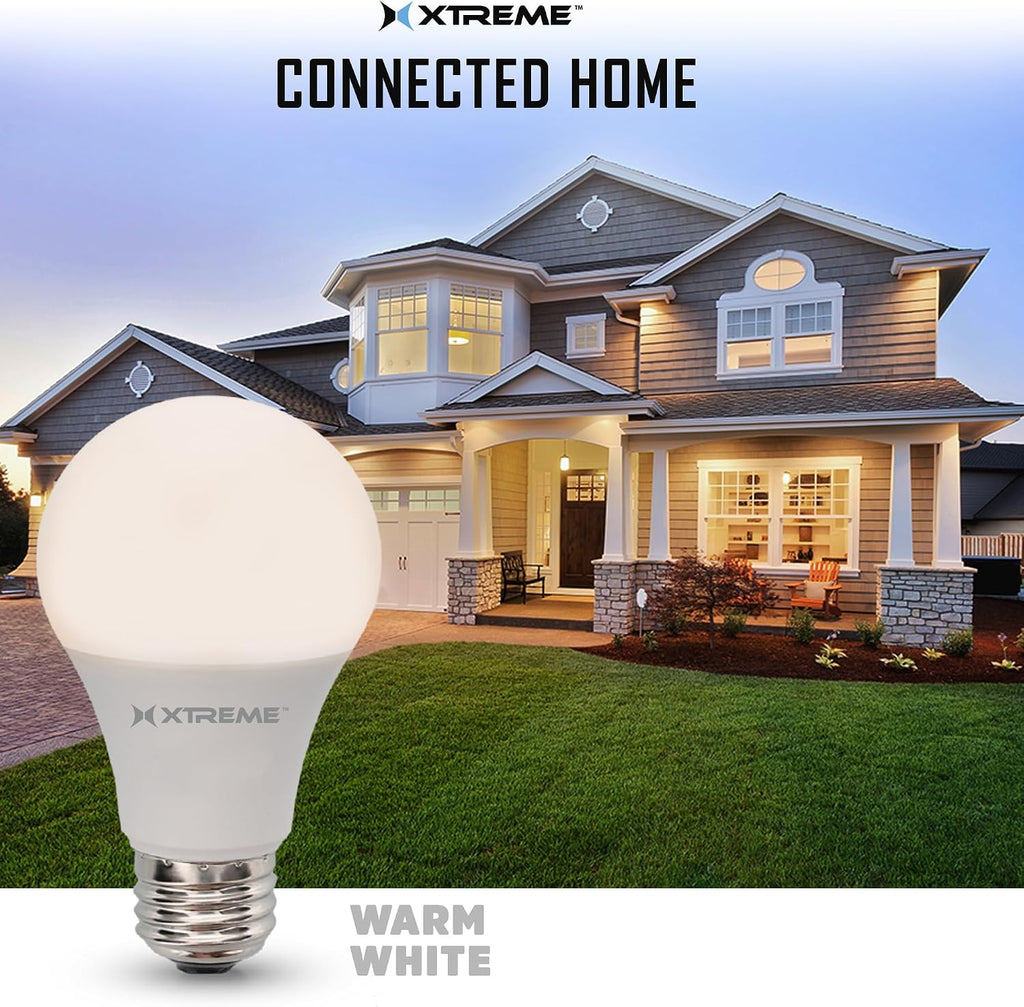 Smart Wi-Fi Dimmable Warm White LED Light Bulb, 1 Bulb, A19, E26, Mobile App Control, 9 Watt