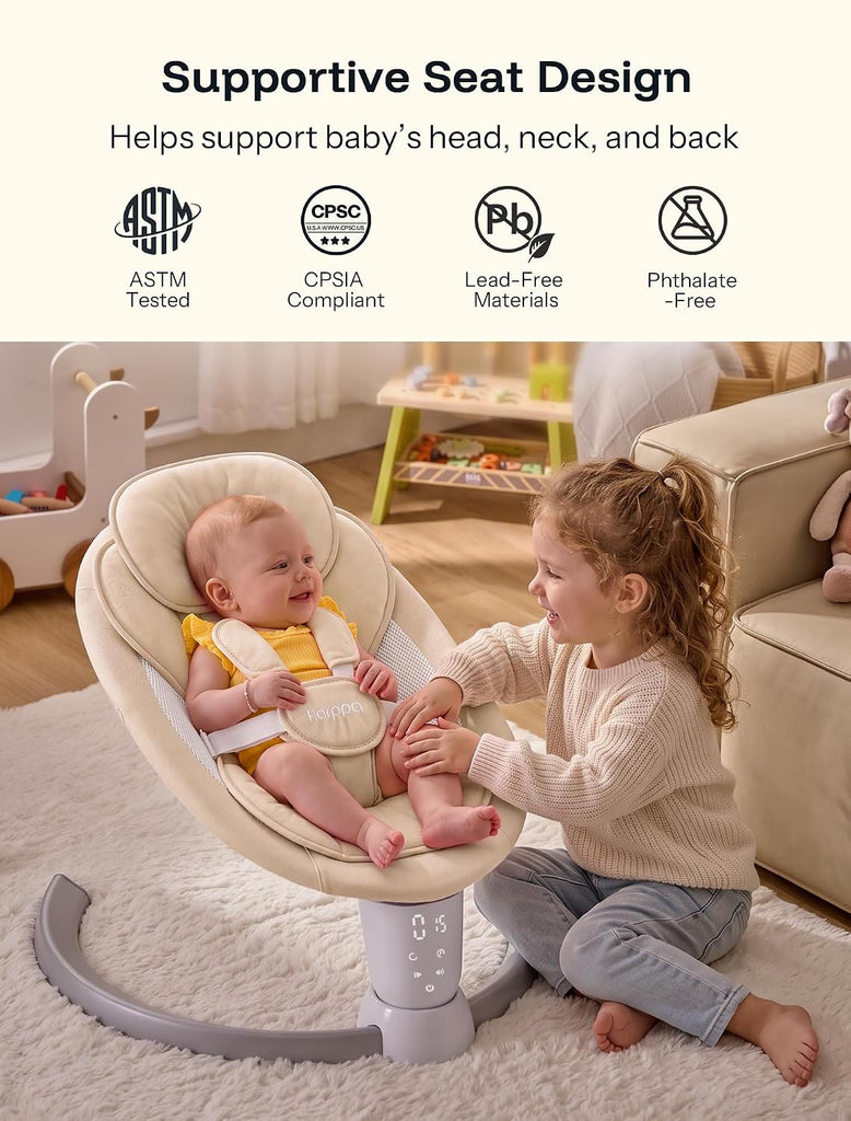 Weddell Baby Swings for Infants with Canopy and Mosquito Net, Khaki