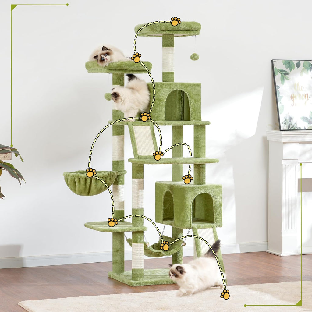 Cat Tree, 71'' Tower for Large Cat with Scratching Post
