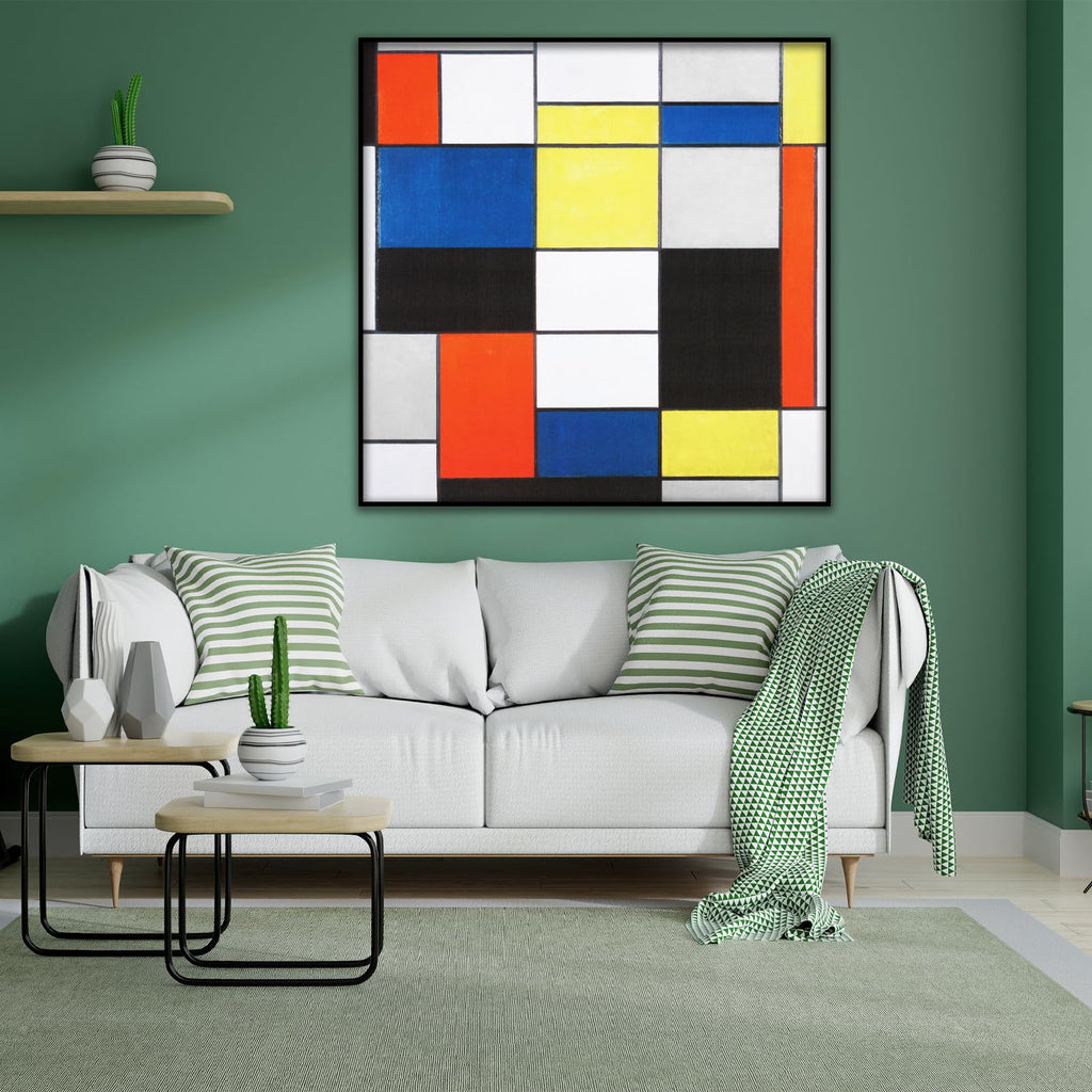 Piet Mondrian Poster - red yellow blue poster - Famous Geometric Canvas Wall Art Decor - Art Creation Poster