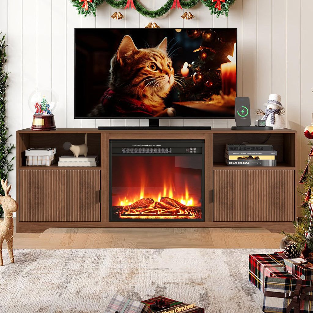 For Tvs up to 80" with Adjustable Shelf Charging Station