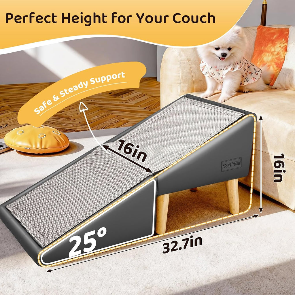 Dog Ramp for Couch, 16"H 2-in-1 Non-Slip Dog Stairs for Small Dogs
