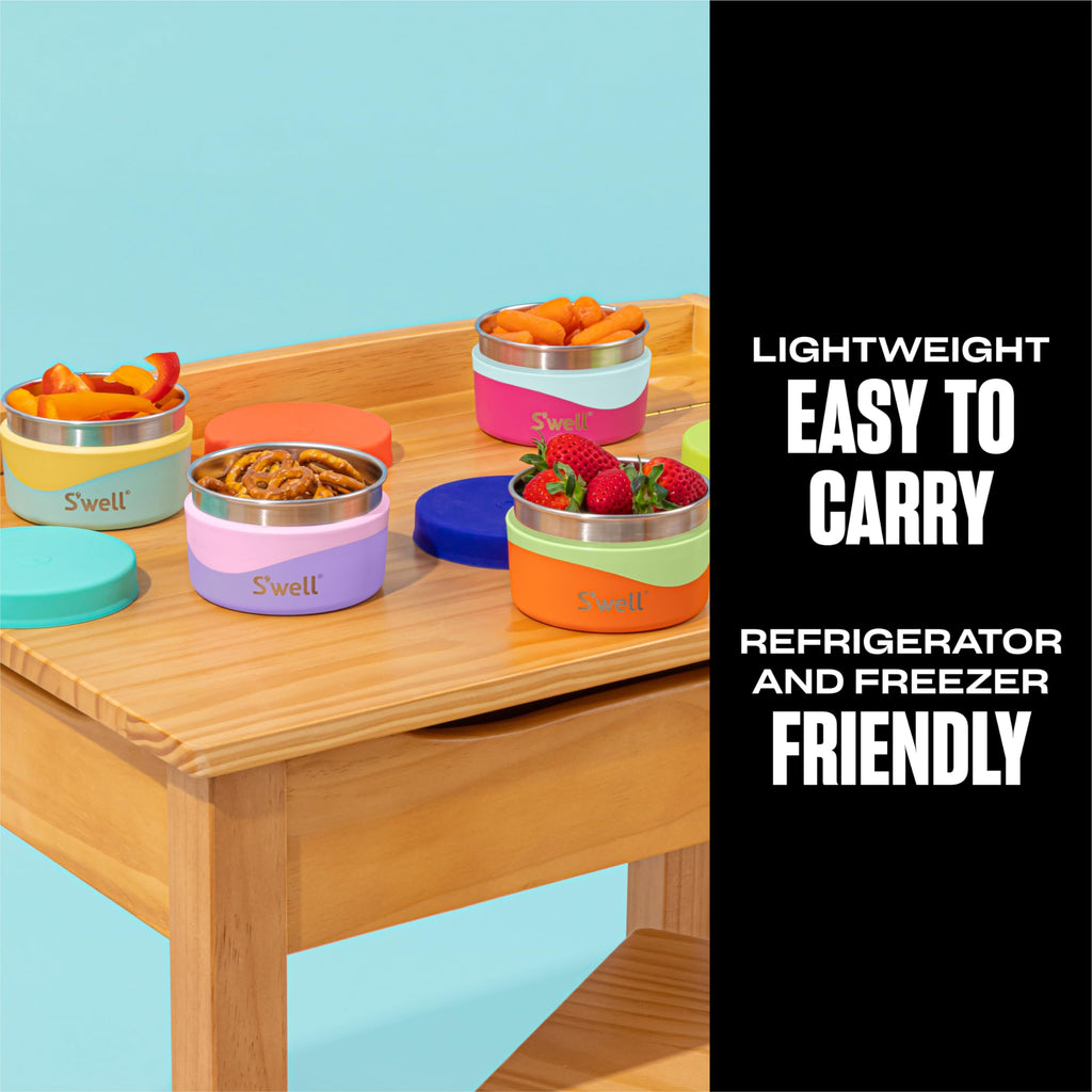 Stainless Steel Food Canister, 10oz, Pastel Paradise, Single Walled Durable Construction, BPA Free, Dishwasher Safe