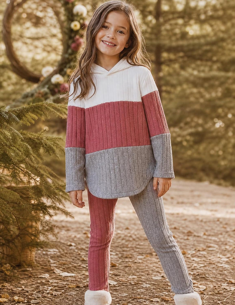Clothes Fall Girl Outfits 2Pcs Hoodie Pullover Sweatshirt+Pant+Leggings Winter Set for Little Girls