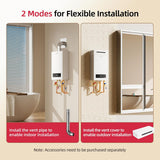 Natural Gas Tankless Water Heater, Indoor or Outdoor Convertible Installation, Max 5.1 GPM 120, 000 BTU