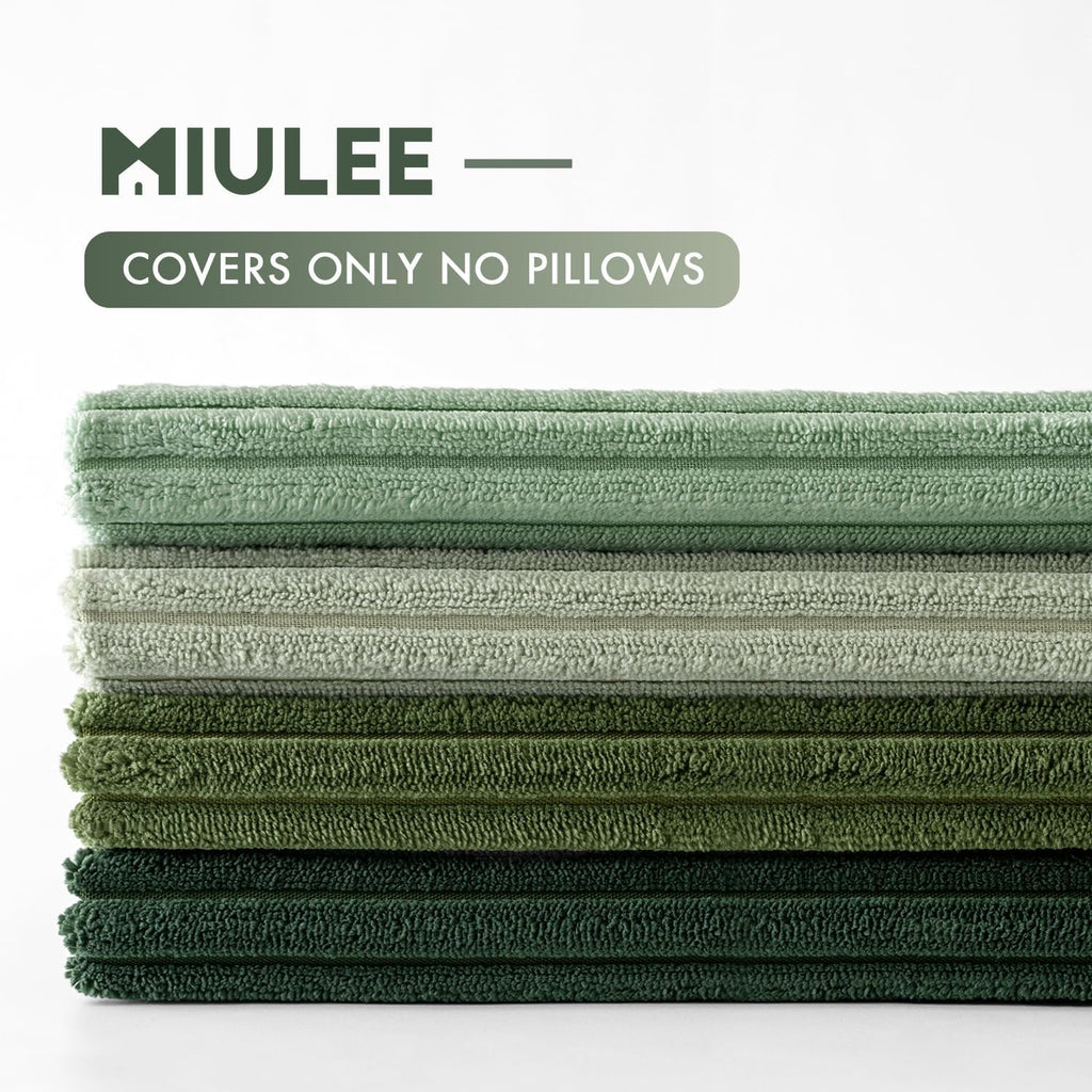 Soft Corduroy Decorative Throw Pillow Covers Forest Green 24x24