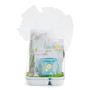 Beginnings Baby Gift Set, Includes Feeding Utensils, Divided Plates, Bottle Brush, Bath Toy and Teether, Neutral