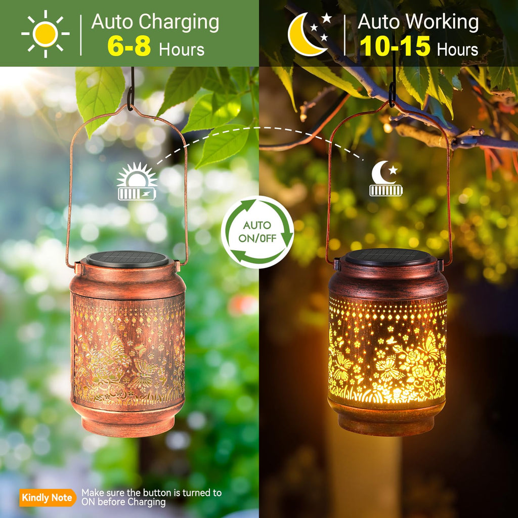 Solar Lanterns Outdoor Waterproof Birthday Gifts for Women Mon Grandma, 2 Pack Brighter Hummingbird Hanging Solar