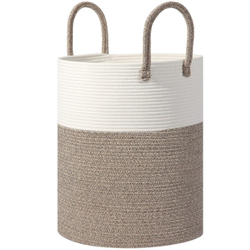 Large 60L Laundry Basket Hamper, Woven Cotton Rope Basket with Handles, Blanket Basket , Baby Nursery, Bedroom &