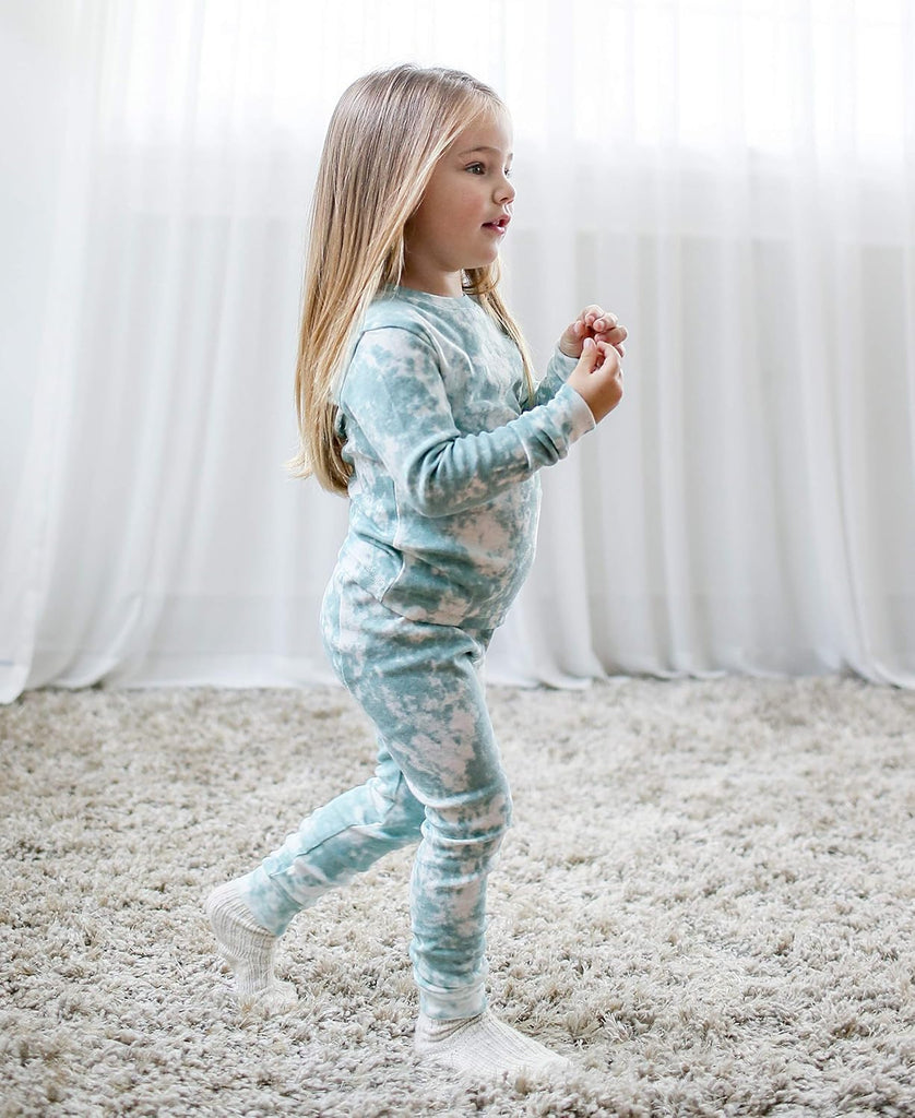 12M- Toddler Kids Boys Girls 100% Cotton Marbling Tiedye Sung Fit Sleepwear Pajamas 2pcs Pjs Set