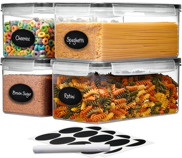Large Airtight Food Storage Containers with Lids Set of 4 3.2L - 102 fl. oz Pasta storage Containers, BPA Free