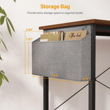 L Shaped Desk, 55" Computer Table with Reversible Storage Shelves Home Office Corner Study Writing Gaming, Brown