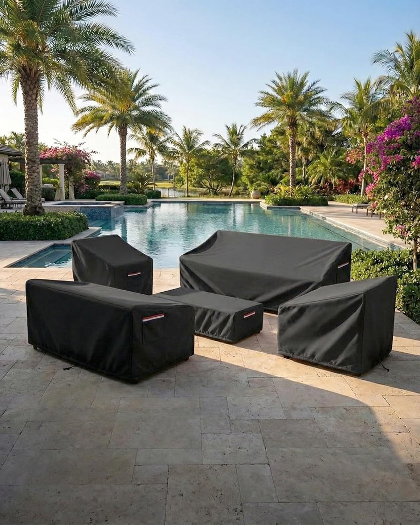 Patio Furniture Cover Set, 5-Piece Outdoor Furniture Cover Waterproof, Covers for Sofa, Loveseat, Chairs & Coffee