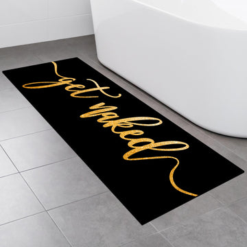 Black and Gold Bathroom Rugs Get Naked Long Gold Runner Rug Bath Mats Funny Bathroom Decor Absorbent Non Slip Shower