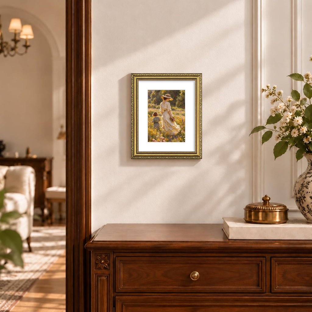 8x10 Vintage Picture Frame, Glass Cover, Gold, 4-Pack