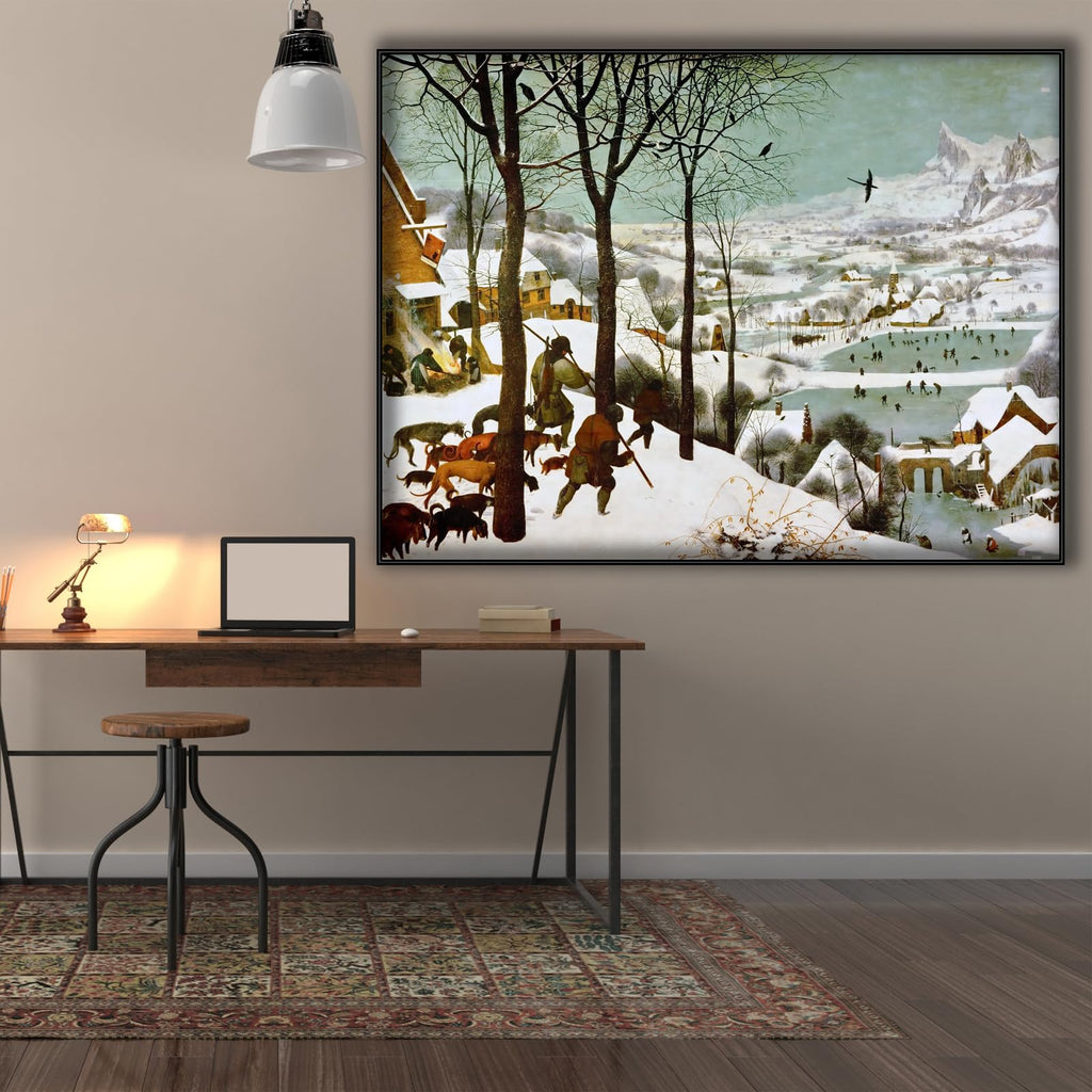 Pieter Bruegel The Elder Poster - Hunters in the Snow Print - Landscape Canvas Wall Art - Famous Painting