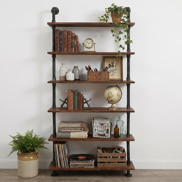 Retro Wall Mounted Pipe Shelf 36inch Width Farmhouse 6 Layers Storage Organizer Bathroom Office Home Decor Industrial