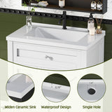 30'' Bathroom Vanity with Single Sink Combo, Freestanding Modern Bathroom Sink Cabinet
