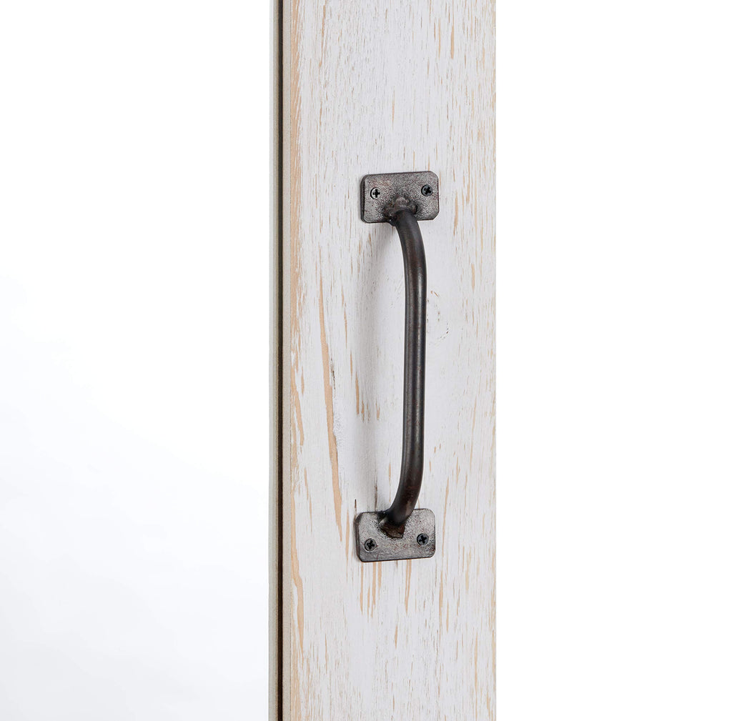 Cottage Door Wall Mirror, 32"H x 24"W, Rustic White