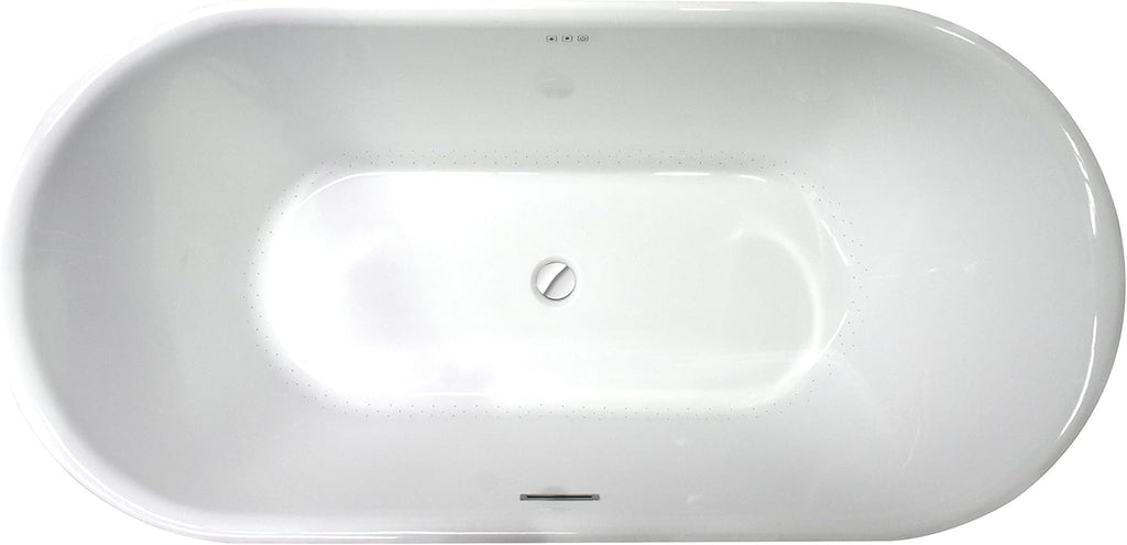 Whirlpool Tub Air Jetted Freestanding Bathtub Jericho 67 In White Acrylic with Fiberglass Backing 200 Aero Bubble