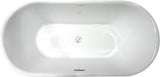 Whirlpool Tub Air Jetted Freestanding Bathtub Jericho 67 In White Acrylic with Fiberglass Backing 200 Aero Bubble