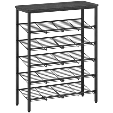 Shoe Rack, 6 Tier Shoe Organizer for Closet, Black