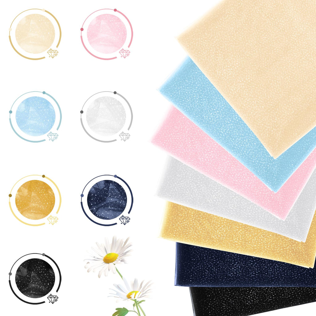 Gold Glitter Tulle Fabric Rolls with Silver Sequin, 1 Yard