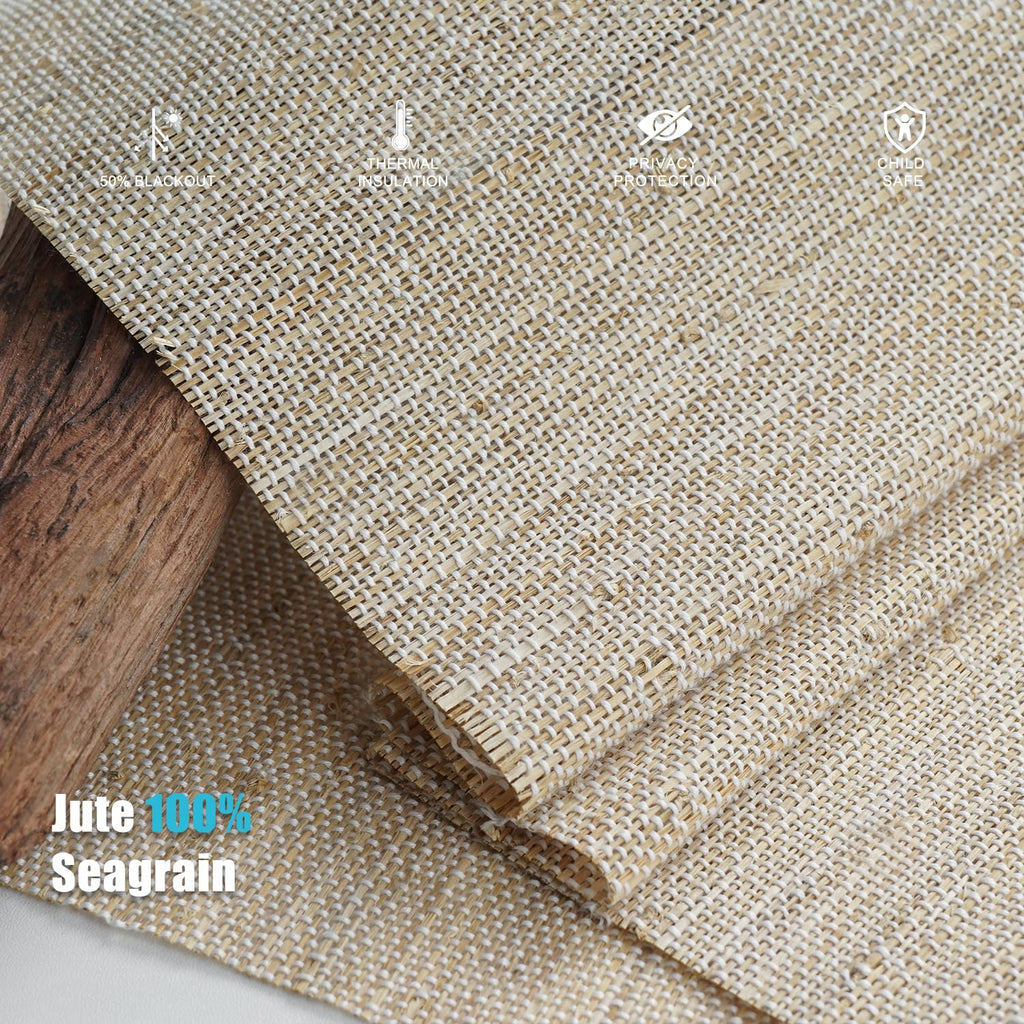 Motorized Bamboo Roman Blinds with Remote, Woven Roman Shades Compatible with Alexa Google Home, Automatic Bamboo