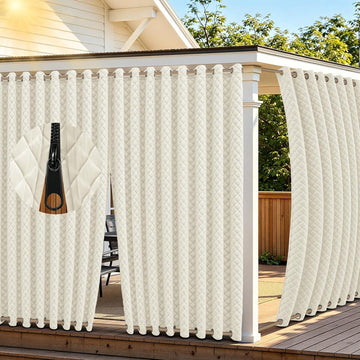 Outdoor Curtains with Zipper Blackout Gazebo Curtains | Heavyweight, Windproof, 2 Panels, Grommet, UV Blocking, 54 x