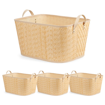 Oversized Storage Baskets Laundry Hampers with Structured Frame & Supported Bottom, Extra Large Closet Bins for