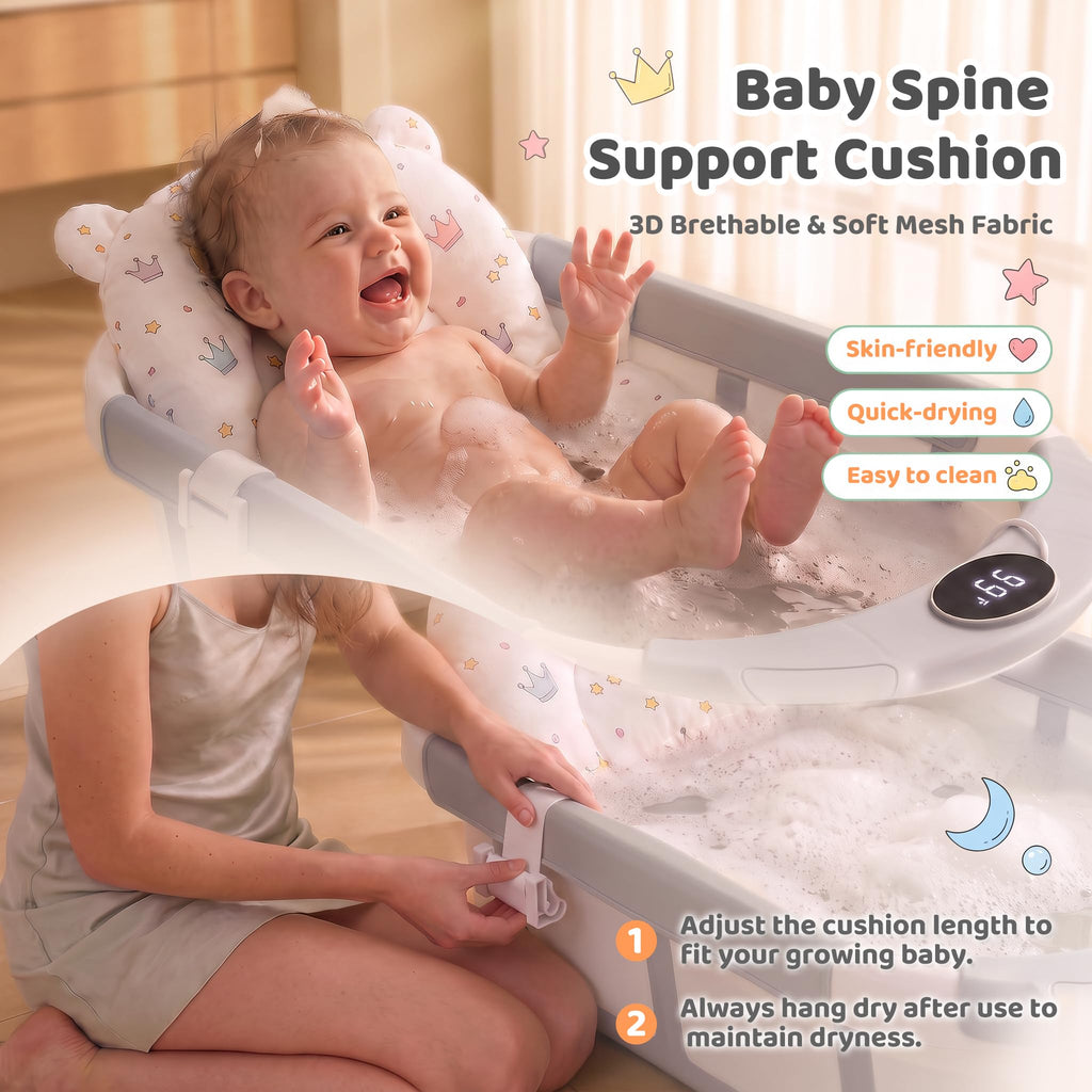Collapsible Baby Bathtub for Newborn Infant to Toddler 0-36 Months