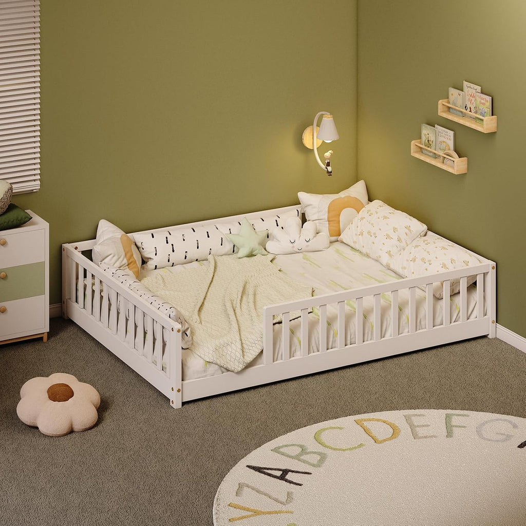 Montessori Floor Bed with Rails
