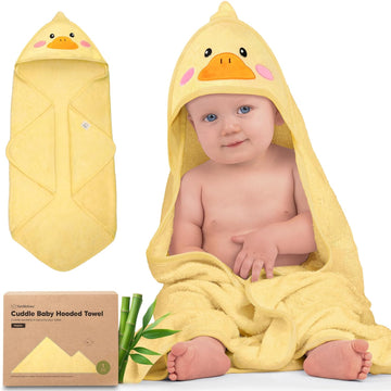 Hooded Baby Towel for Newborn, Baby Bath Towels (Duck, 35x35)
