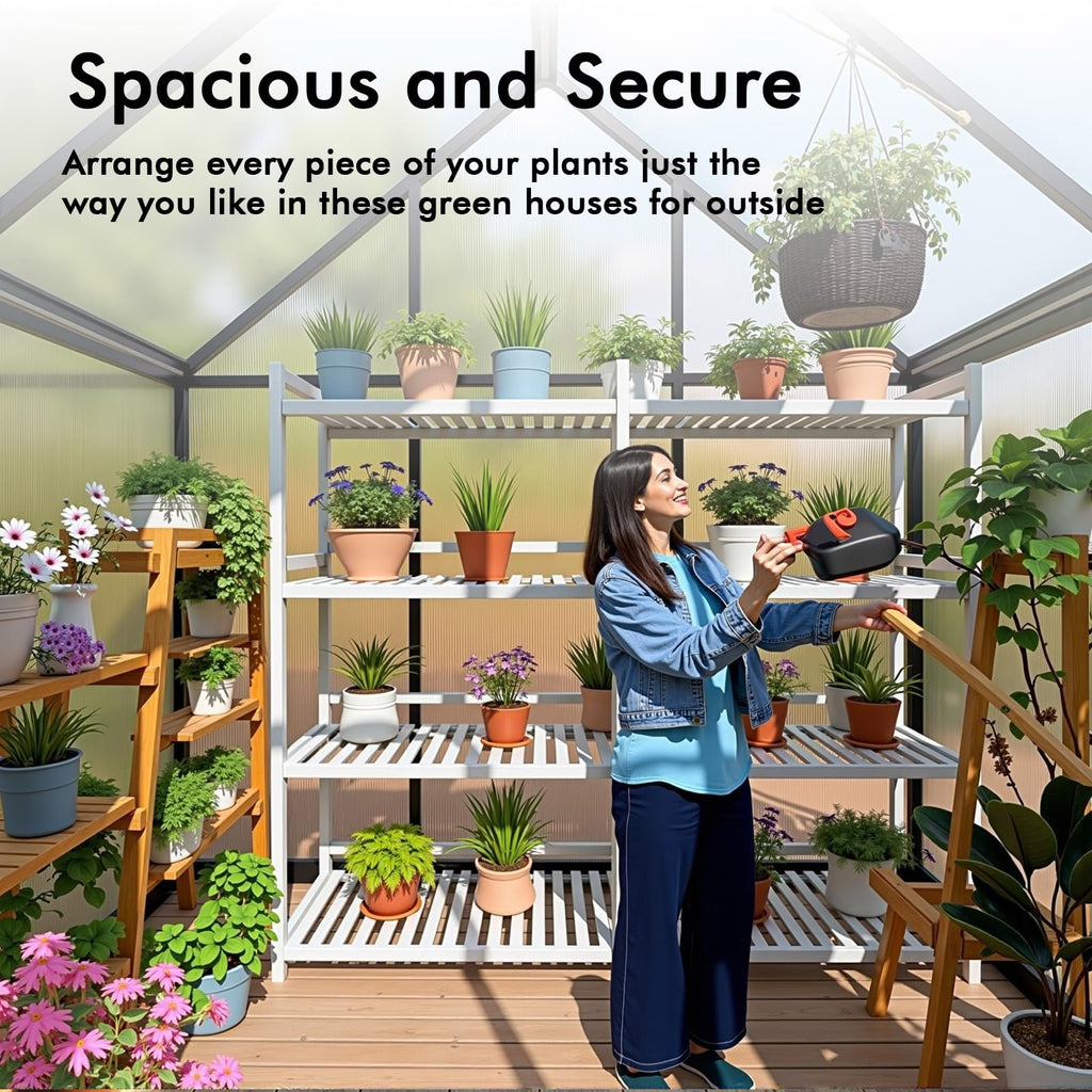 6X8FT Greenhouse with Thermometers, Small Greenhouse for Outdoors