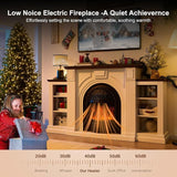 76 Inch Farmhouse Electric Fireplace TV Stand with Mantel, Entertainment Center for TVs up to 90 Inches, Media Console with 30 Inch Fireplace Insert Heater for Living Room or Bedroom