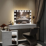 Hollywood Vanity Mirror with Lights 23x18,Large Lighted Mirror Makeup Mirror with 15 Dimmable LED Bulbs, 3-Color