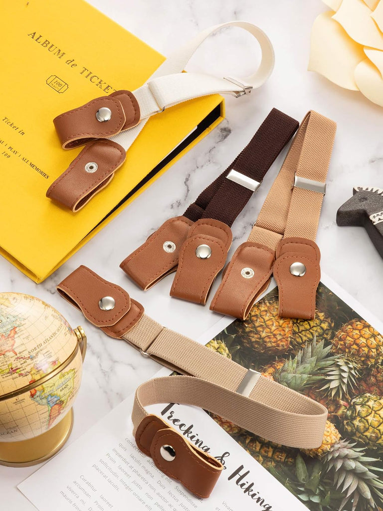 9 Pieces Toddlers No Buckle Stretch Belt for Kids Adjustable Elastic Toddler Belts Buckle-free Waistbelt for Boys