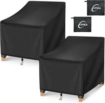 Patio Chair Covers Waterproof Winter 2 Pack - Heavy Duty Lawn Outdoor Furniture Chair Covers with Anti UV and No