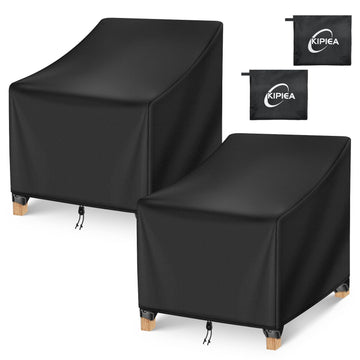 Waterproof Winter 2 Pack - Heavy Duty Lawn Outdoor Furniture Chair Covers with Anti UV and No Tears, No Fading (39" W