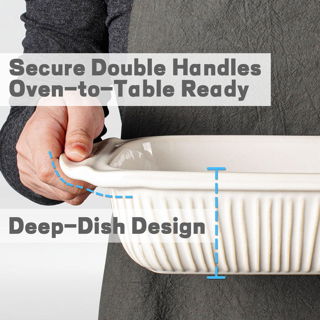 Baking Dish 2.3 Quarts, Casserole Dishes For Oven, Baking Pan With Handles, Lasagna Pan Deep, Large Casserole Dish