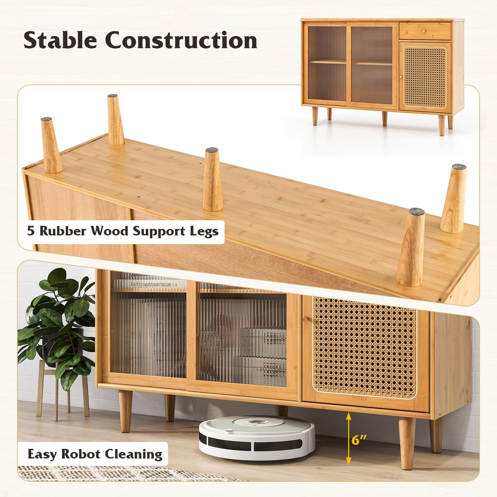 Modern Buffet Cabinet, Boho Coffee Bar Cabinet