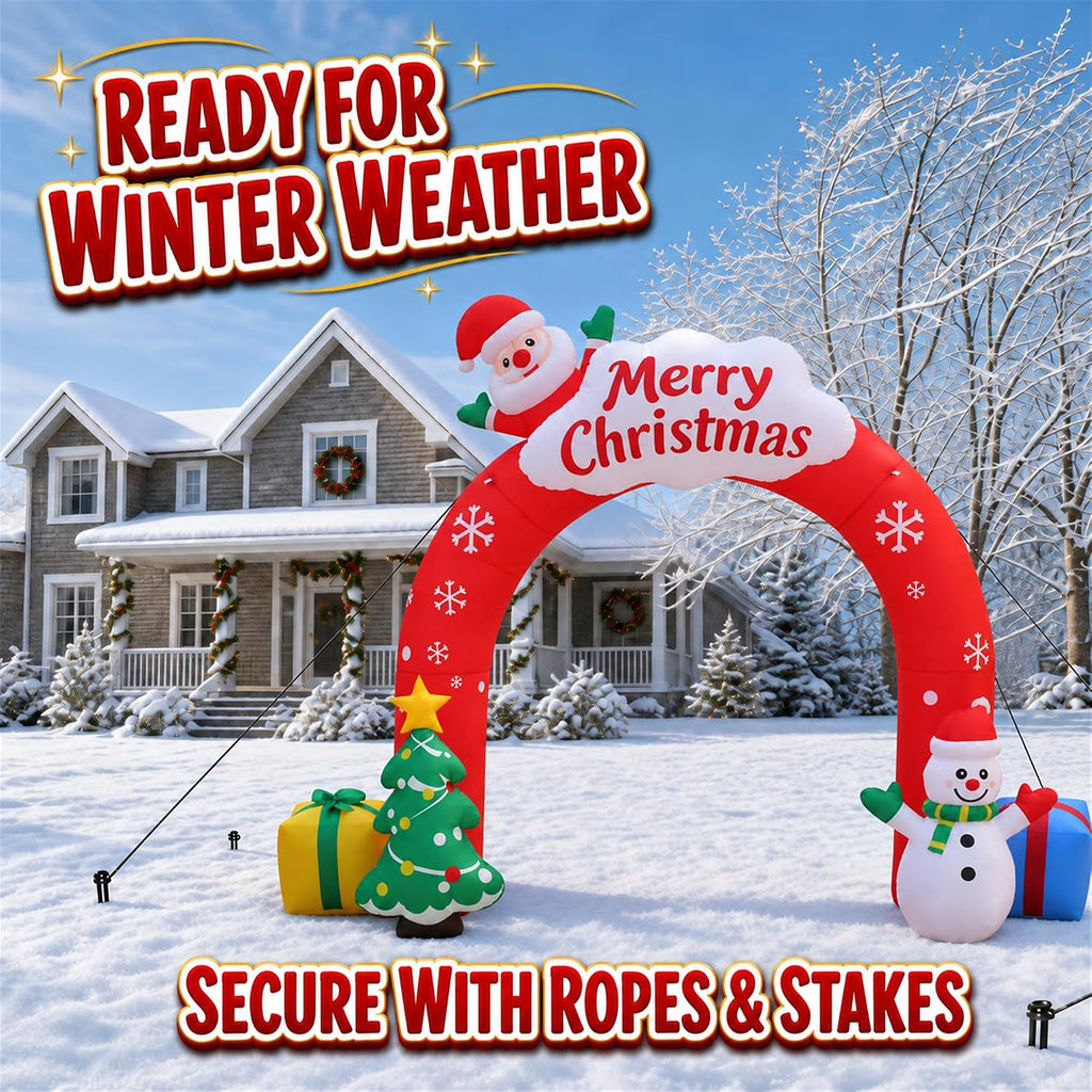 15FT Christmas Inflatables Archway with LED Lights,Blow Up Yard Decorations