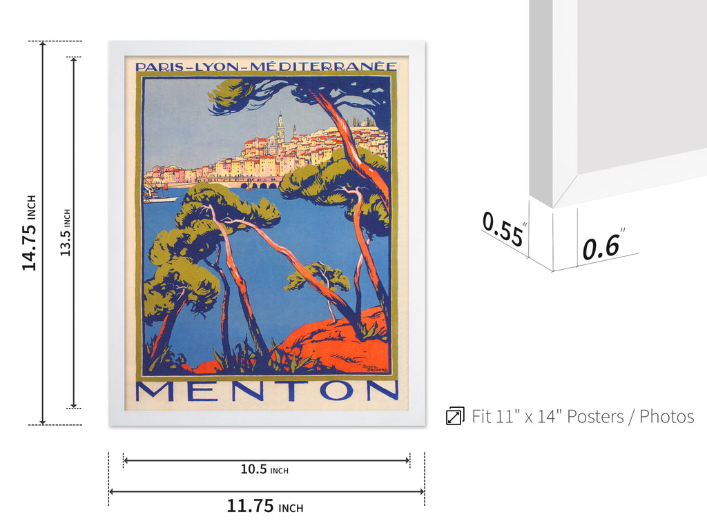 Master Travel Poster - Vinateg Menton France Wall - The Pearl of France - Paris, Lyon, Mediterranee - Great Wall