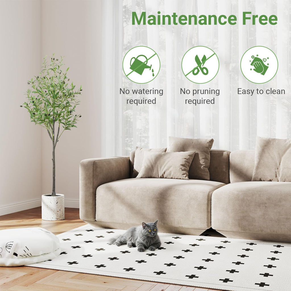 5 Feet Artificial Olive Trees Indoor, Fake Faux Olive Silk Tree